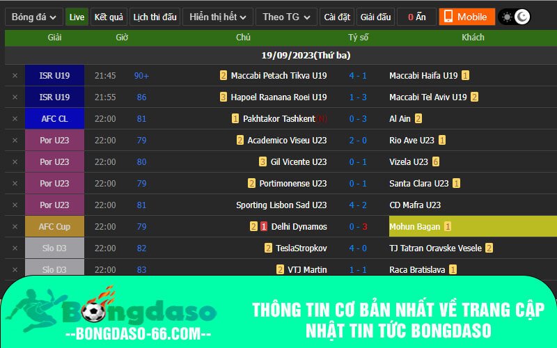 Thông tin cơ bản nhất về trang cập nhật tin tức Bongdaso