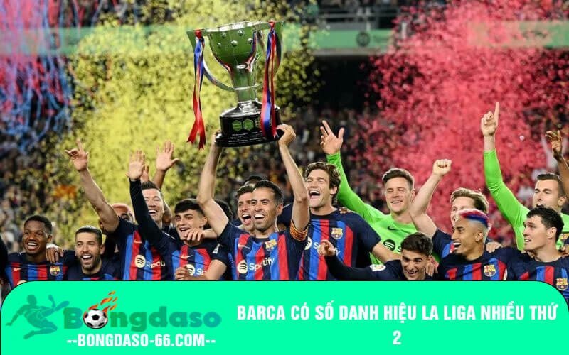 Barca có số danh hiệu La Liga nhiều thứ 2