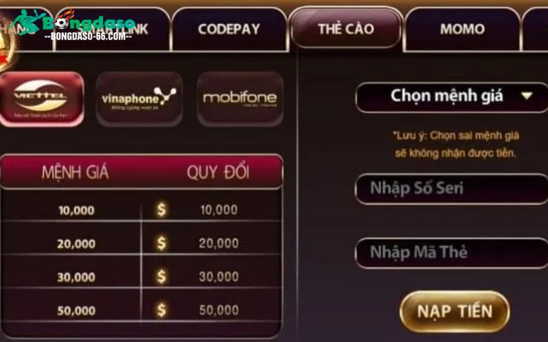 Các phương thức nạp tiền Sunwin phổ biến nhất